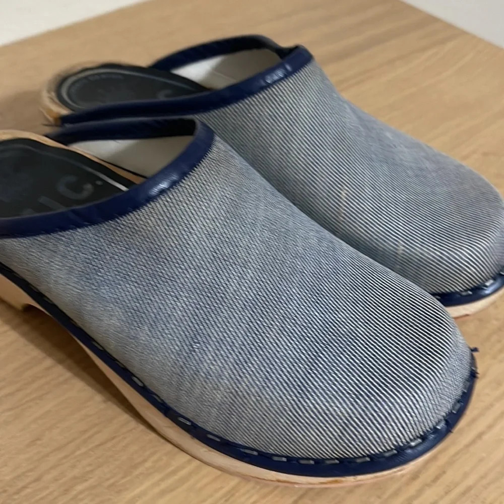 M.I.C. Vintage wooden Clogs Mules Orthopedic Design size 6 blue - Picture 16 of 17